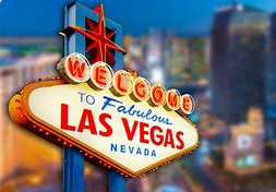 A sign with a red and white text with Welcome to Fabulous Las Vegas sign in the background Description automatically generated