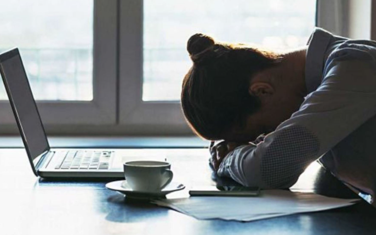 A person sleeping on their head

Description automatically generated